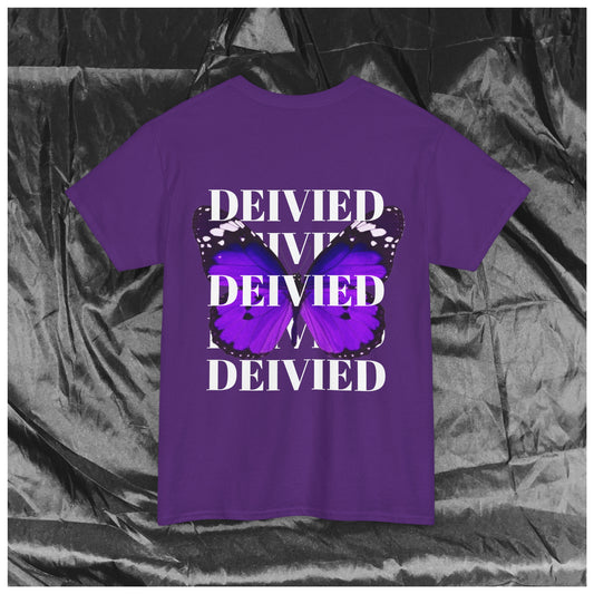 Unisex Heavy Cotton T-Shirt Purple Butterfly